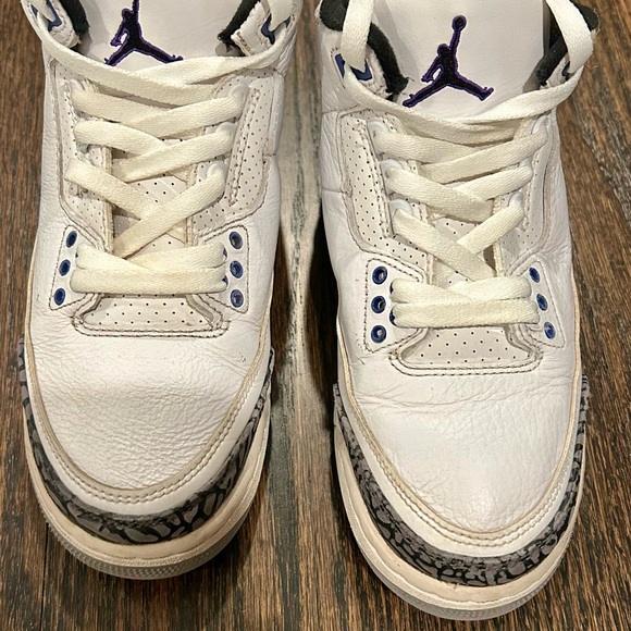 Jordan Kids White and Blue Sneakers - Picture 1 of 6